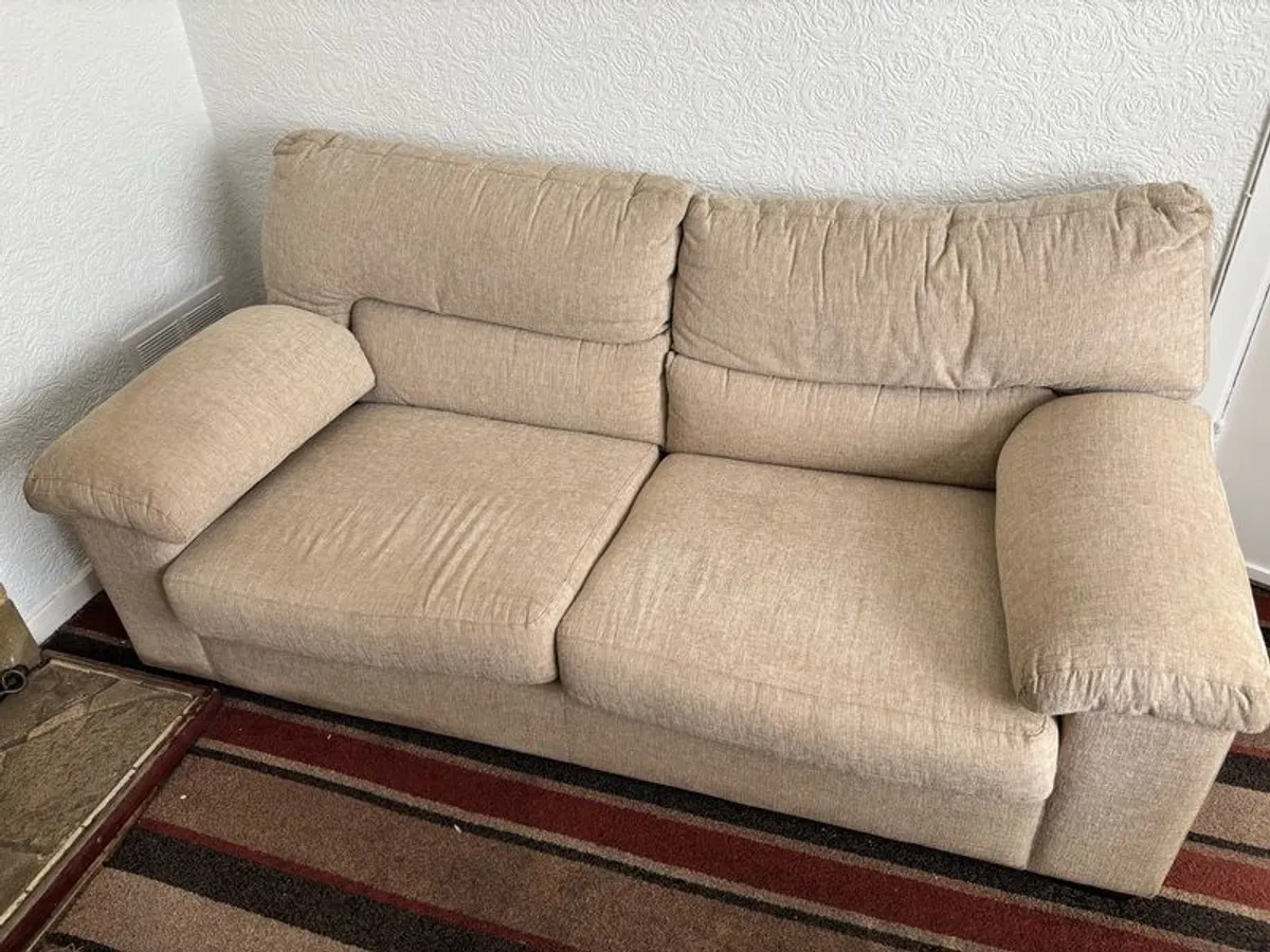 3 seater sofa and 2 armchairs with storage in arms - Image 1