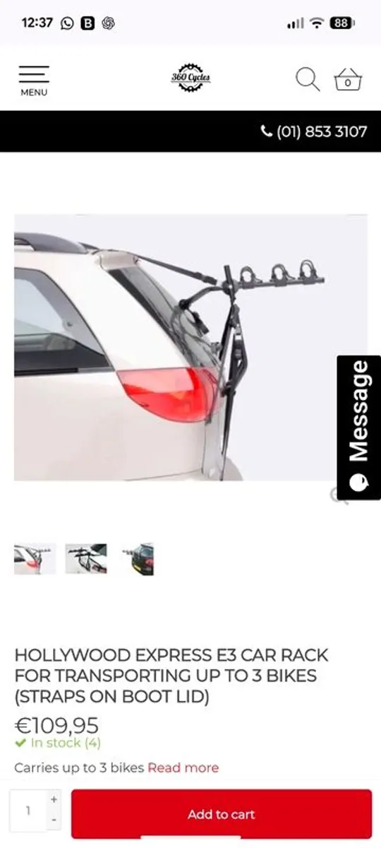 Hollywood E3 Bike Rack x 3 - Image 1