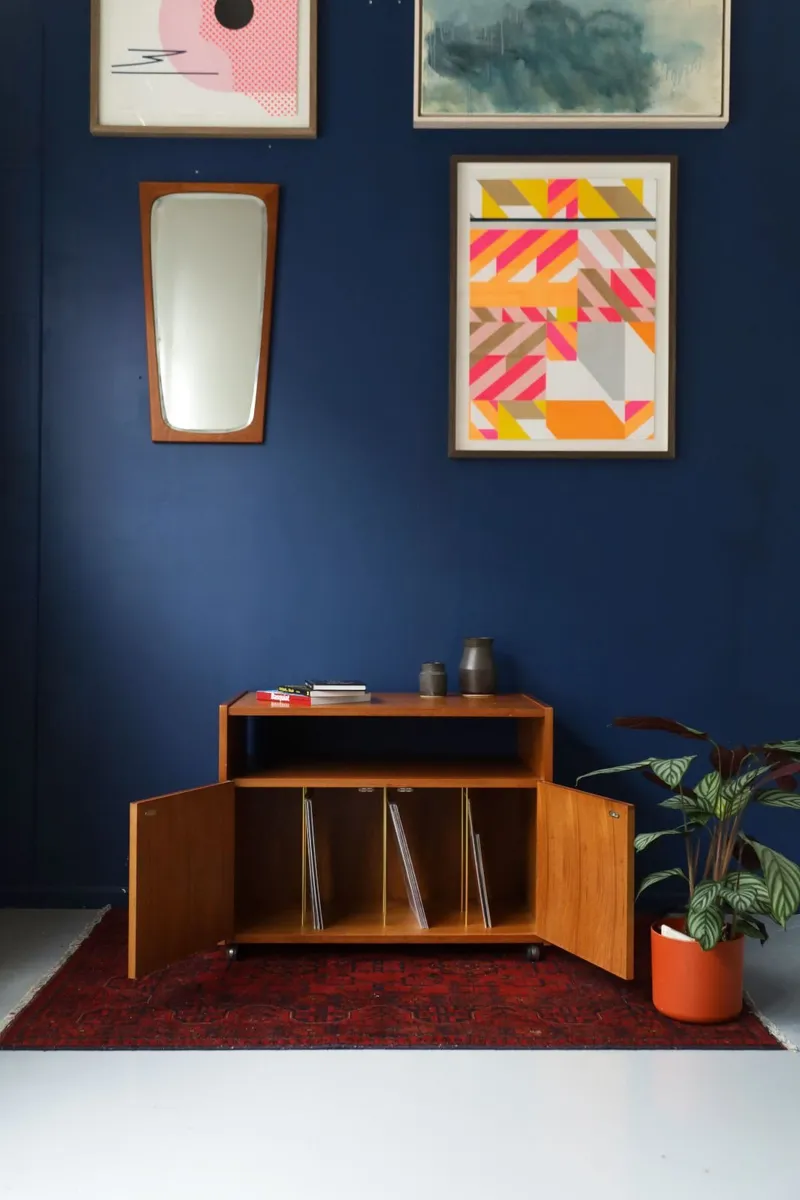 Mid century Record Cabinet Music Cube - Image 1