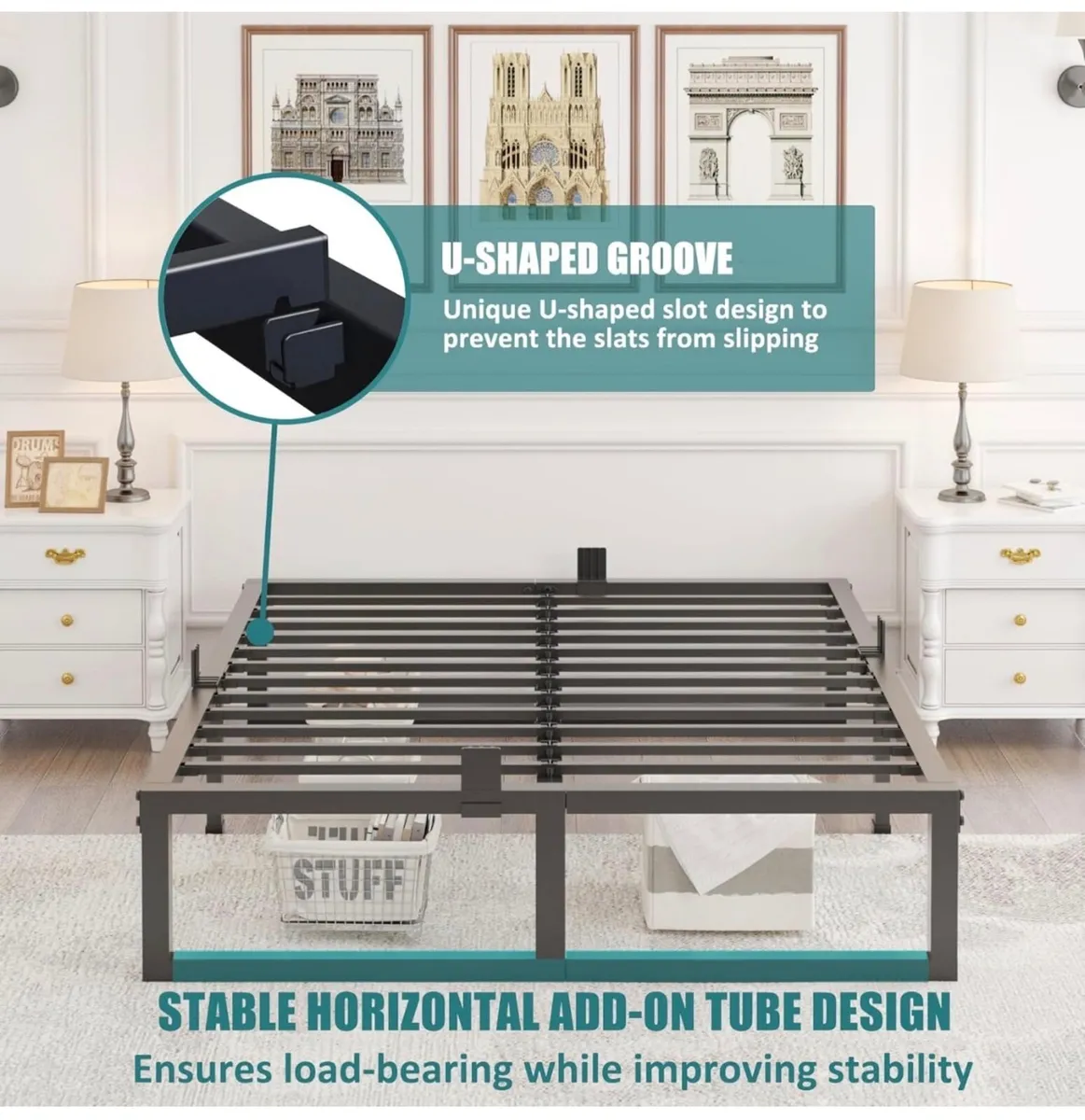 6ft Super King Bed Frame 180x200 cm - 36cm High He - Image 2