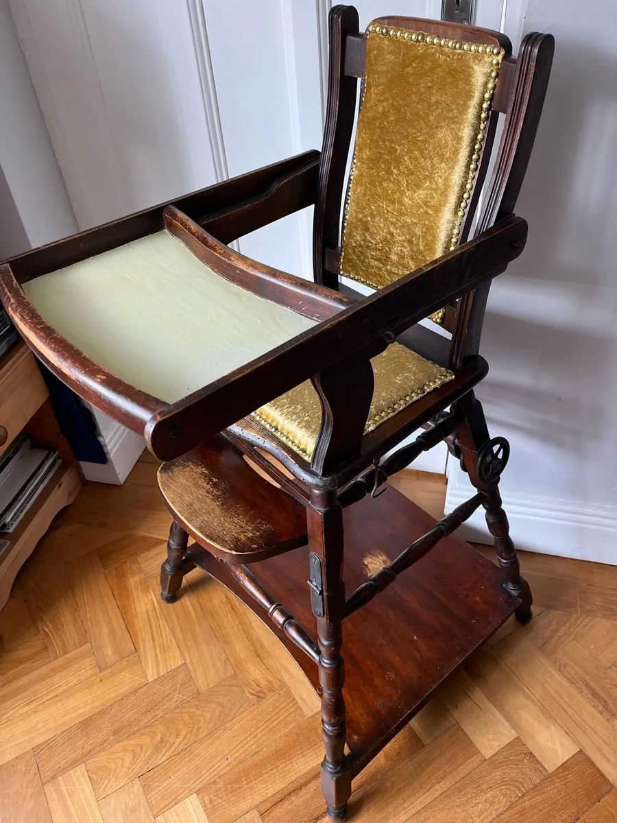 Beautiful Antique Mahogany High Chair - Image 2
