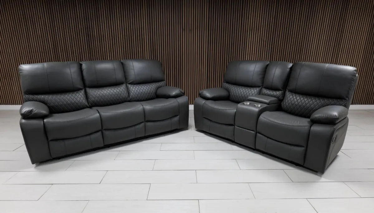 Rita 3+2 Manual Leather Recliner Sofa Set - Image 3