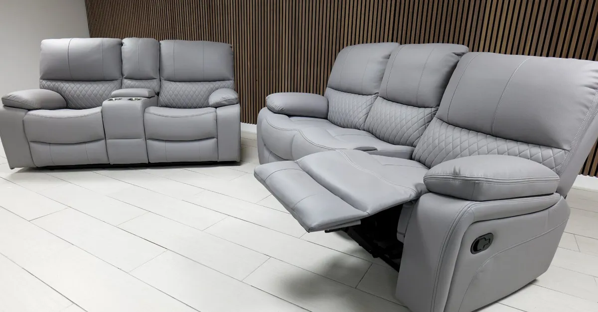 Rita 3+2 Manual Leather Recliner Sofa Set - Image 2