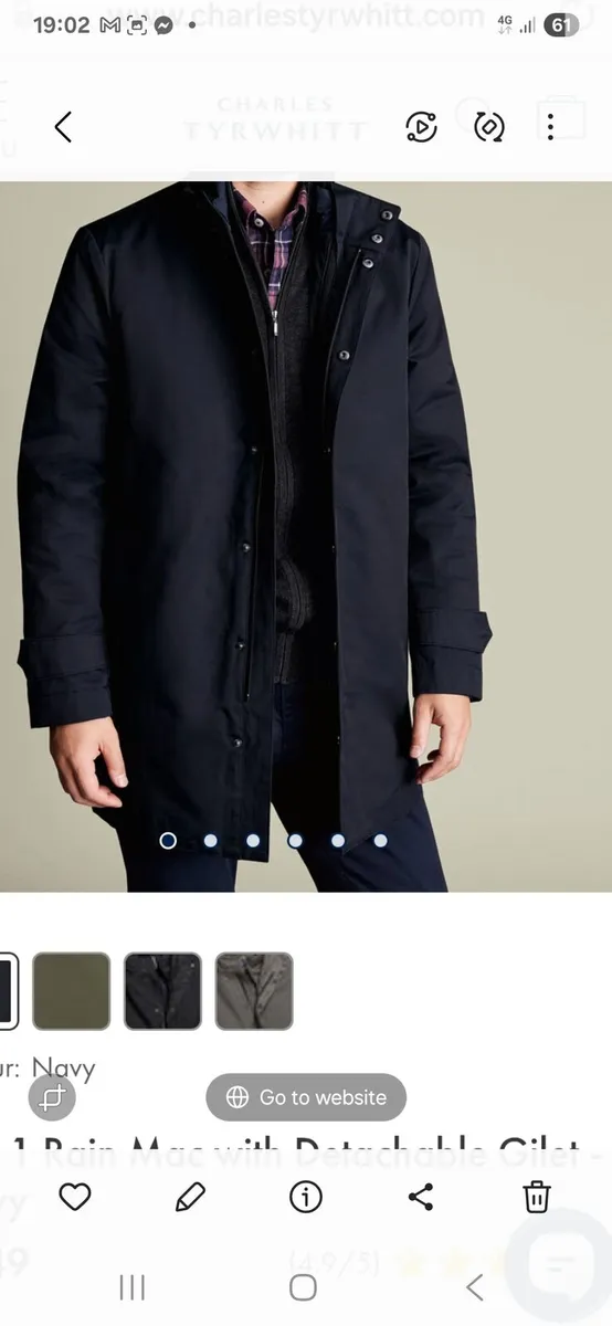 New Gant Gents 3in1 navy jacket/coat Large. - Image 4
