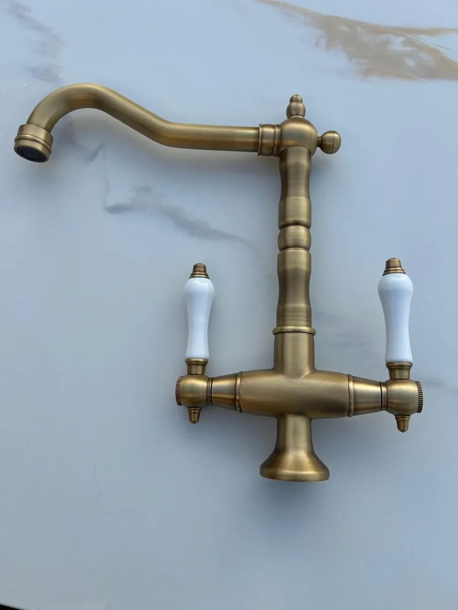 Antique brass kitchen taps  Brand new in the box - Image 3