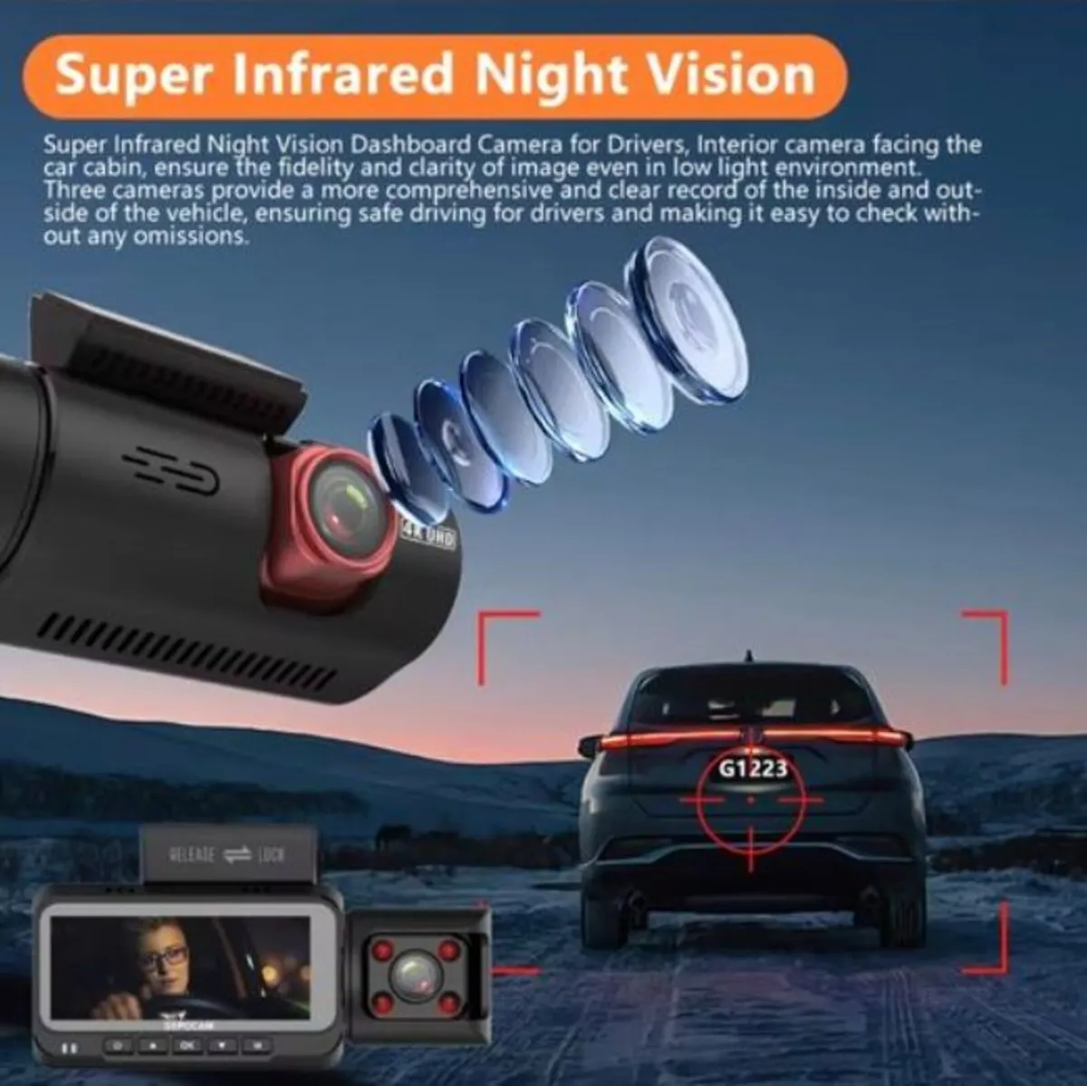 3 Lens 4K Dash Cam. - Image 4