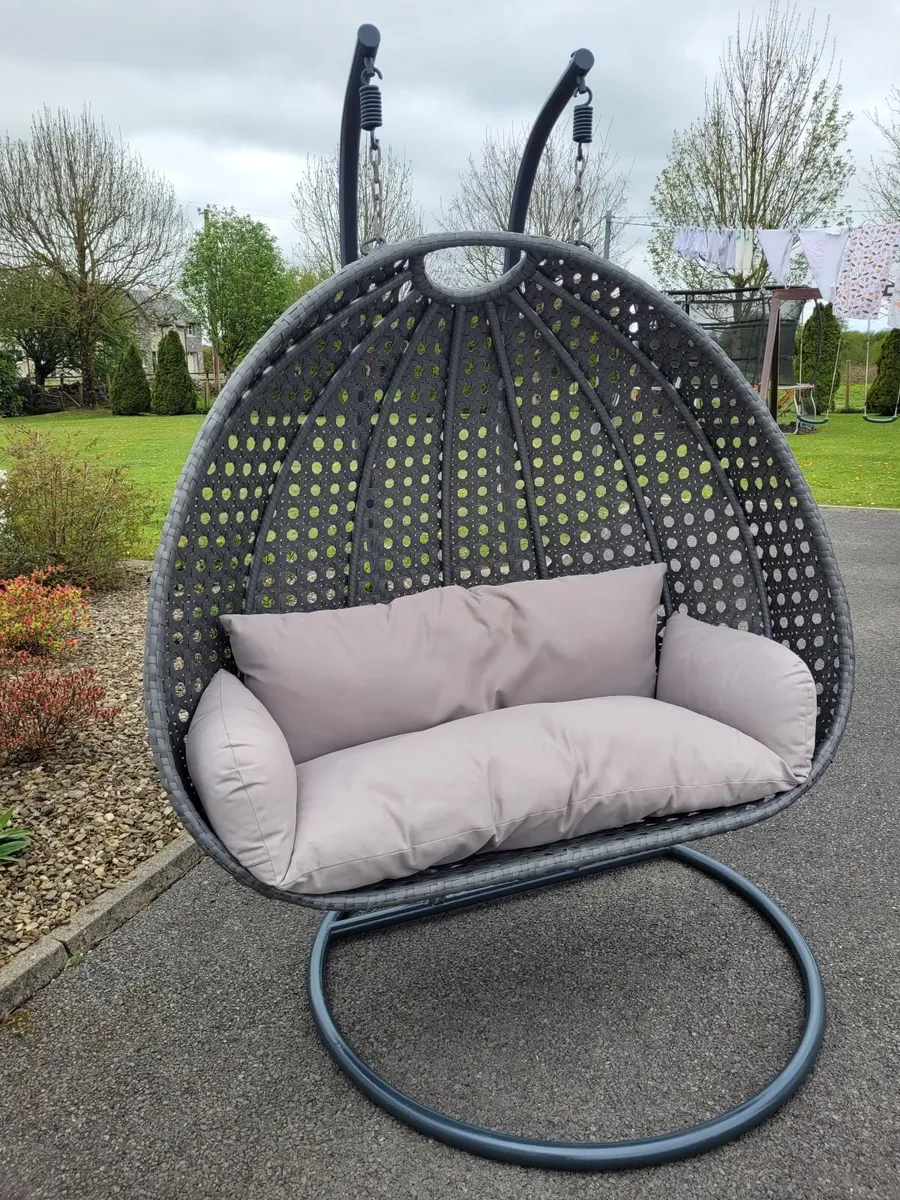 Rattan Double Hanging Egg Chair - Image 1