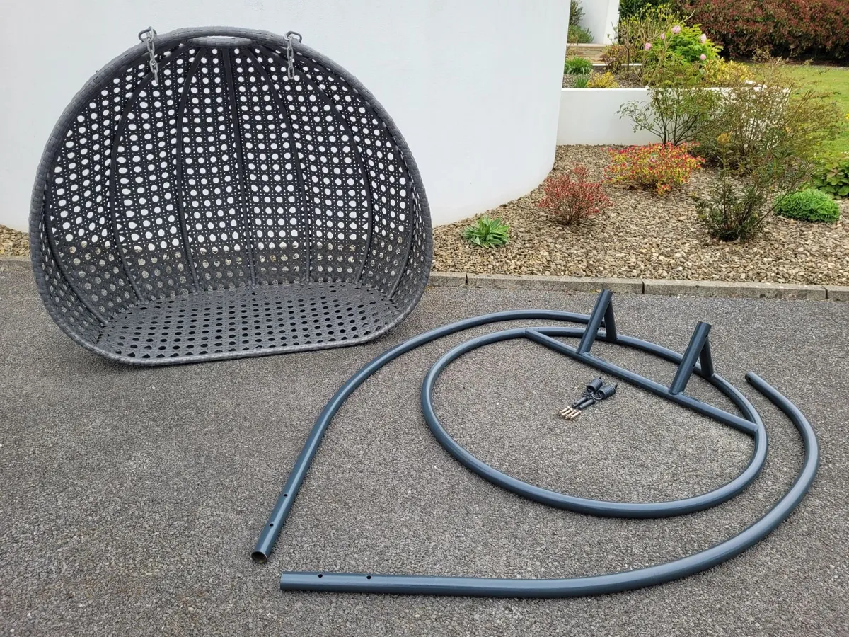 Rattan Double Hanging Egg Chair - Image 4