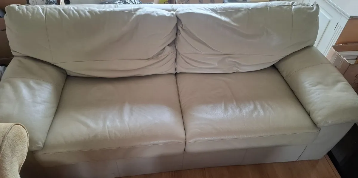 Pull Out Couch Sofa Bed (Leather) - Image 2