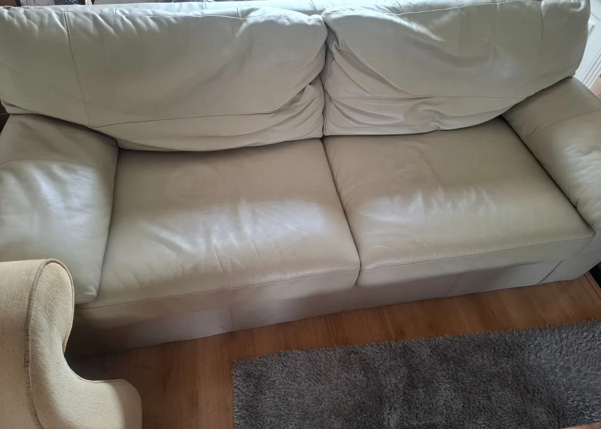 Pull Out Couch Sofa Bed (Leather) - Image 1