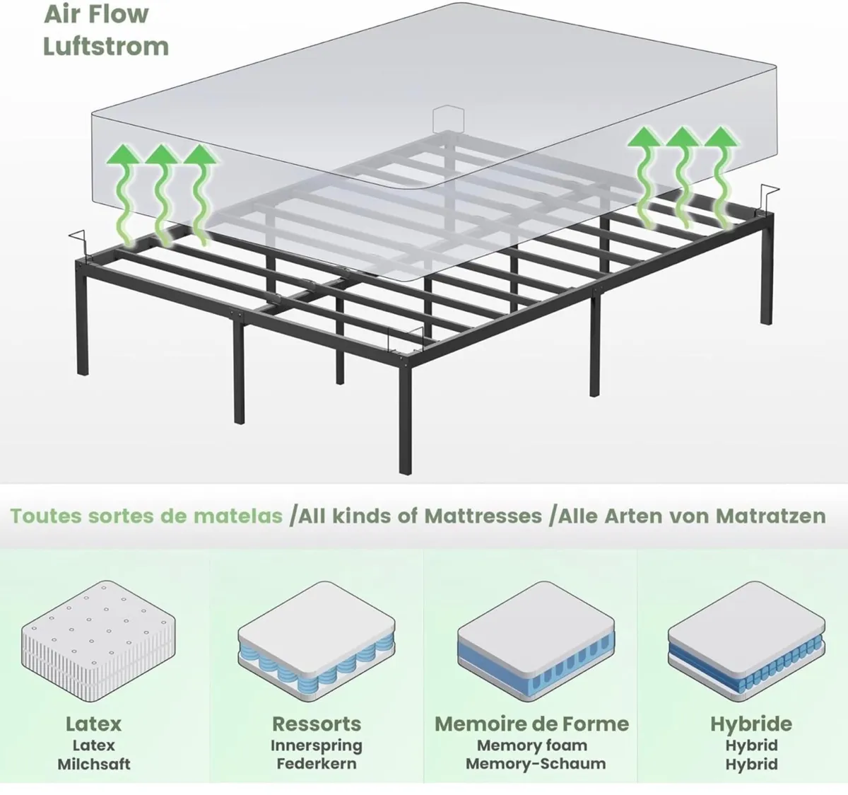 Super King Size Bed Frame 180 x 200 cm - Sturdy Me - Image 2