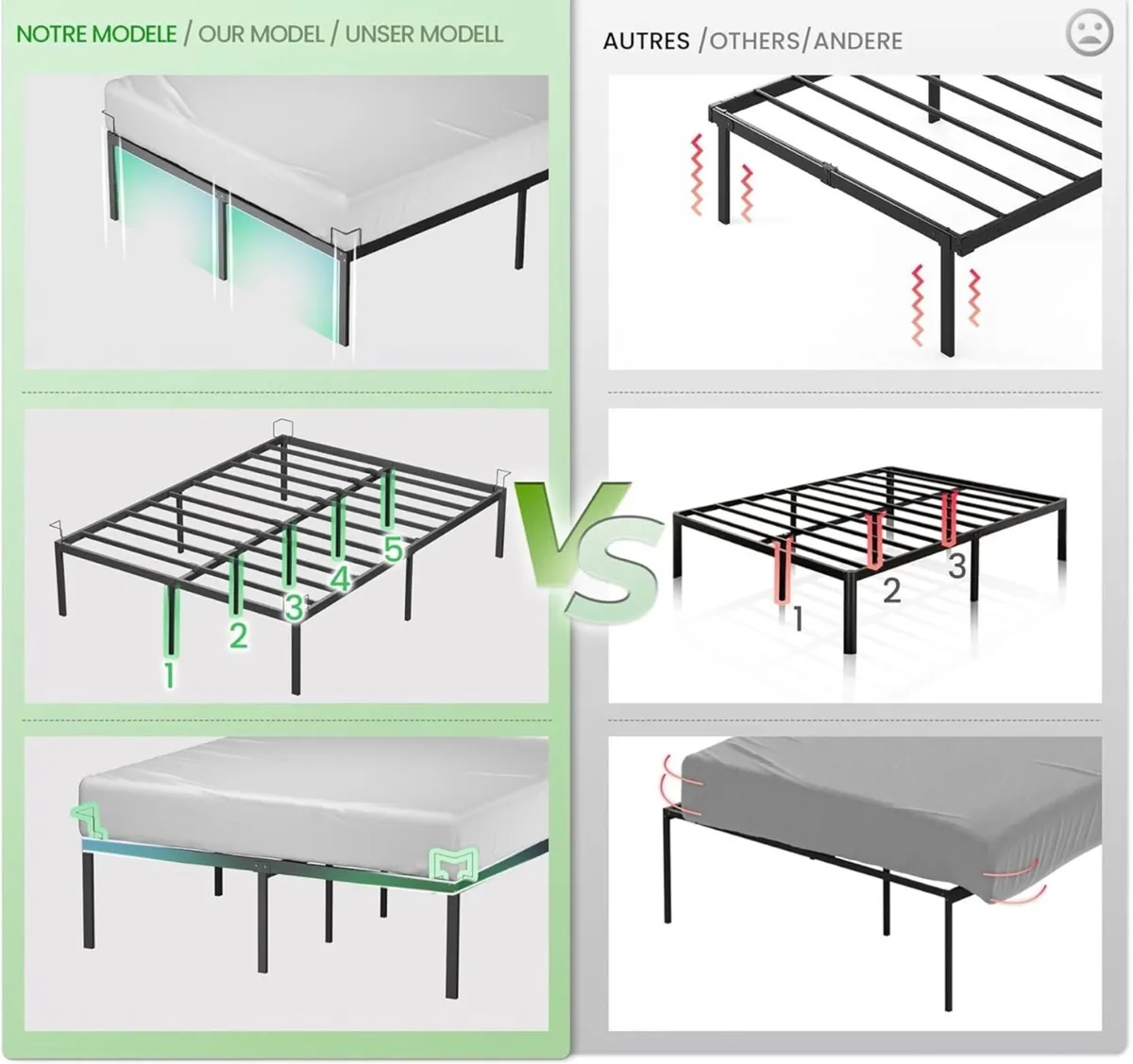 Super King Size Bed Frame 180 x 200 cm - Sturdy Me - Image 4