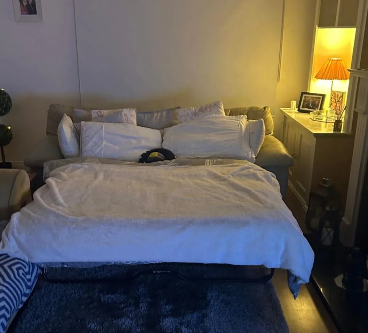 Pull Out Couch Sofa Bed (Leather) - Image 4