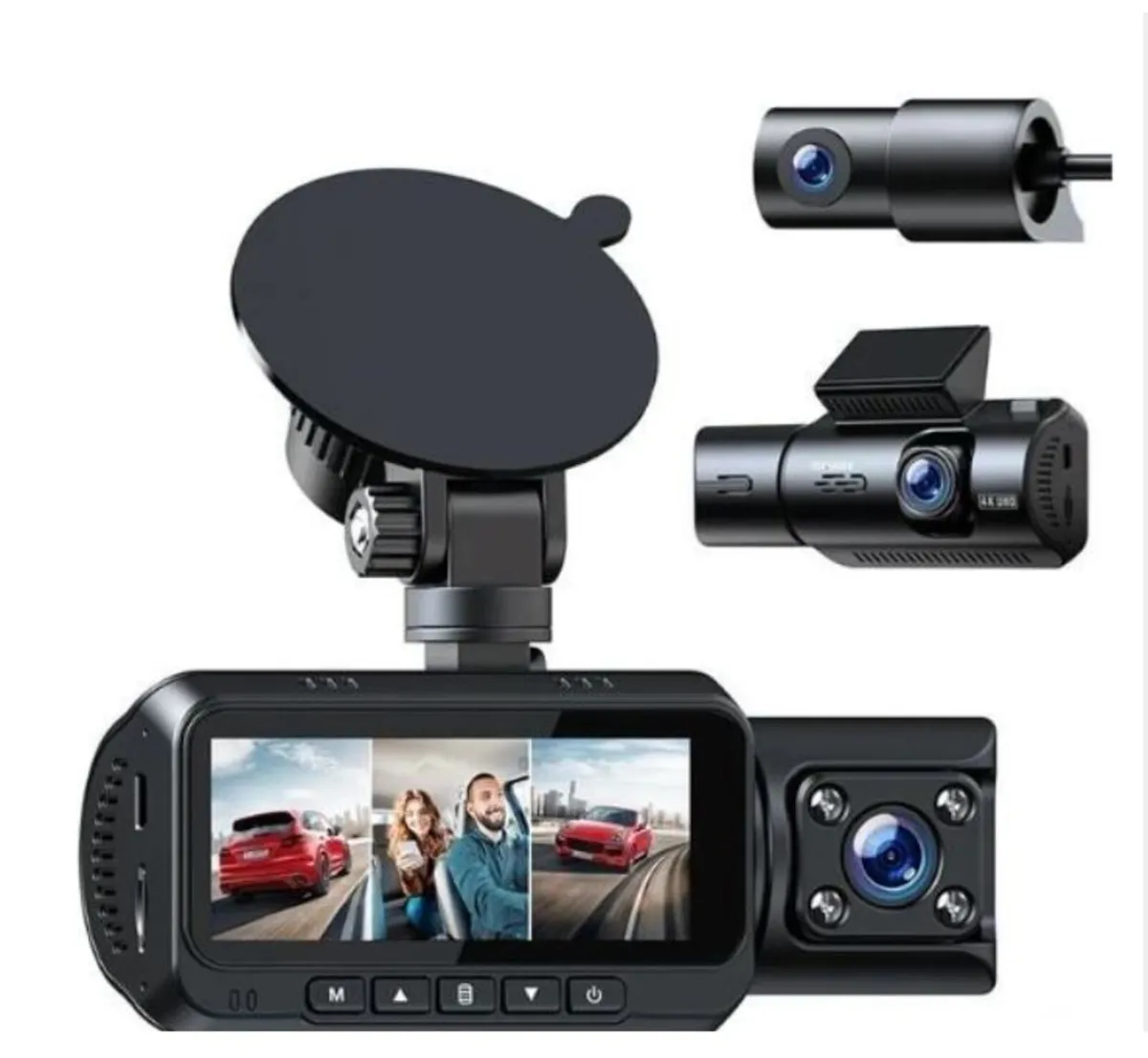 4K GPS 3 Way Triple Car Dash Cam. - Image 1