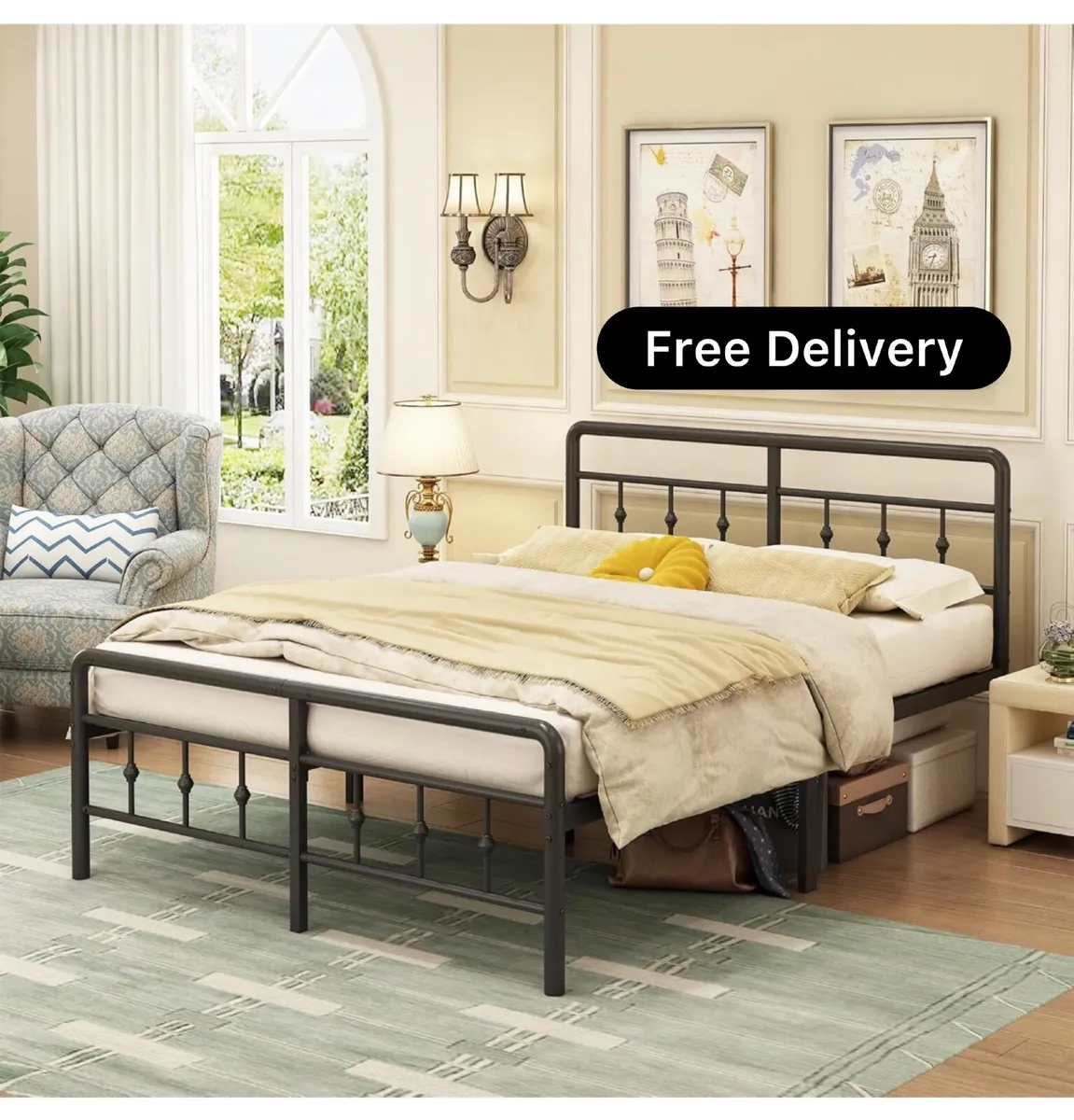 Super King Bed Frame 6ft with Headboard and Footbo - Image 2