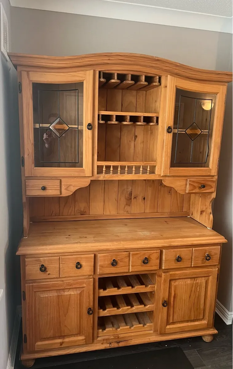 Handmade Solid Oak Cabinet & Dresser (Detachable) - Image 1