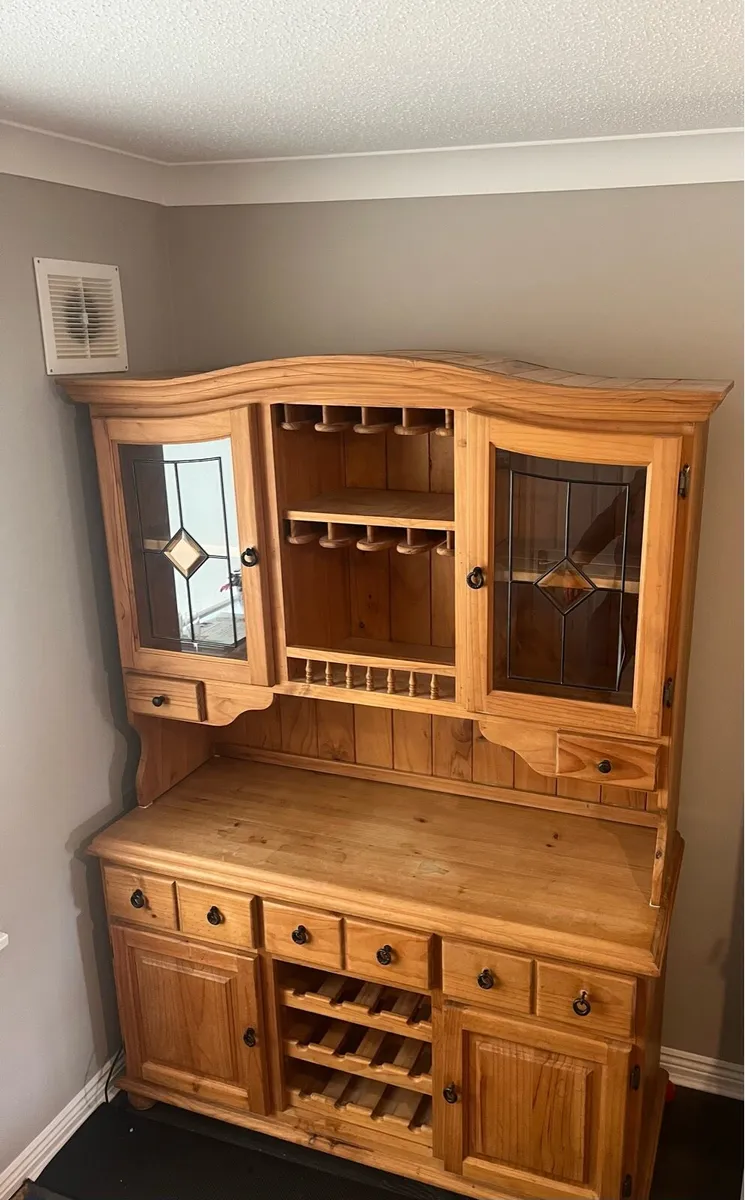 Handmade Solid Oak Cabinet & Dresser (Detachable) - Image 2