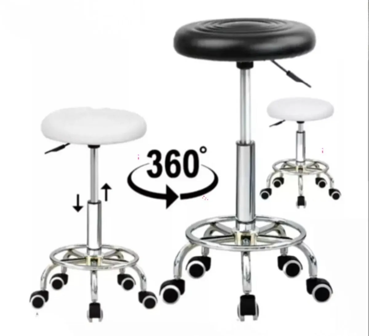 Salon Stool Adjustable Swivel Chair NEW - Image 2