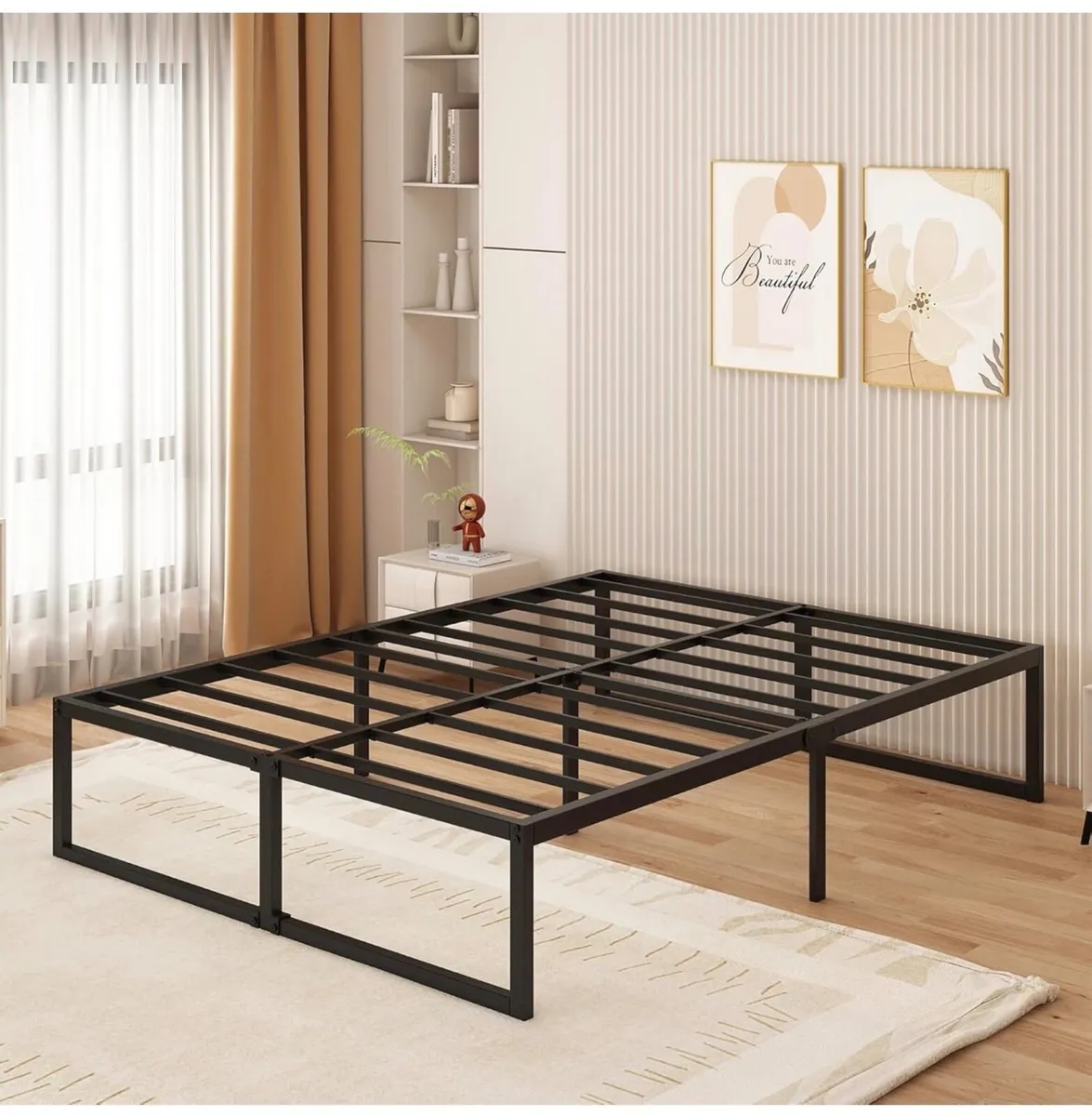 Super King Bed Frame 180x200 cm Metal Platform Bed - Image 4