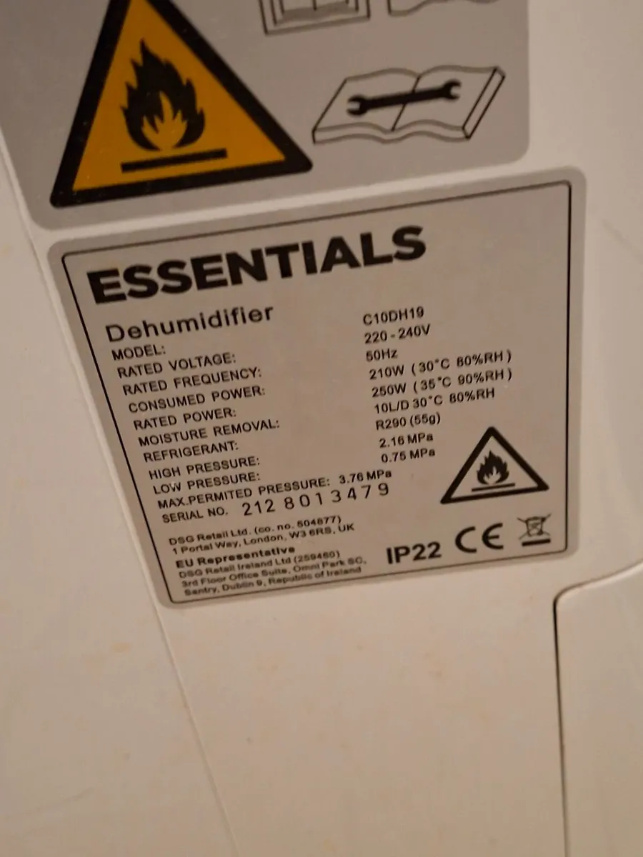 Essentials  10L Dehumidifier - Image 1