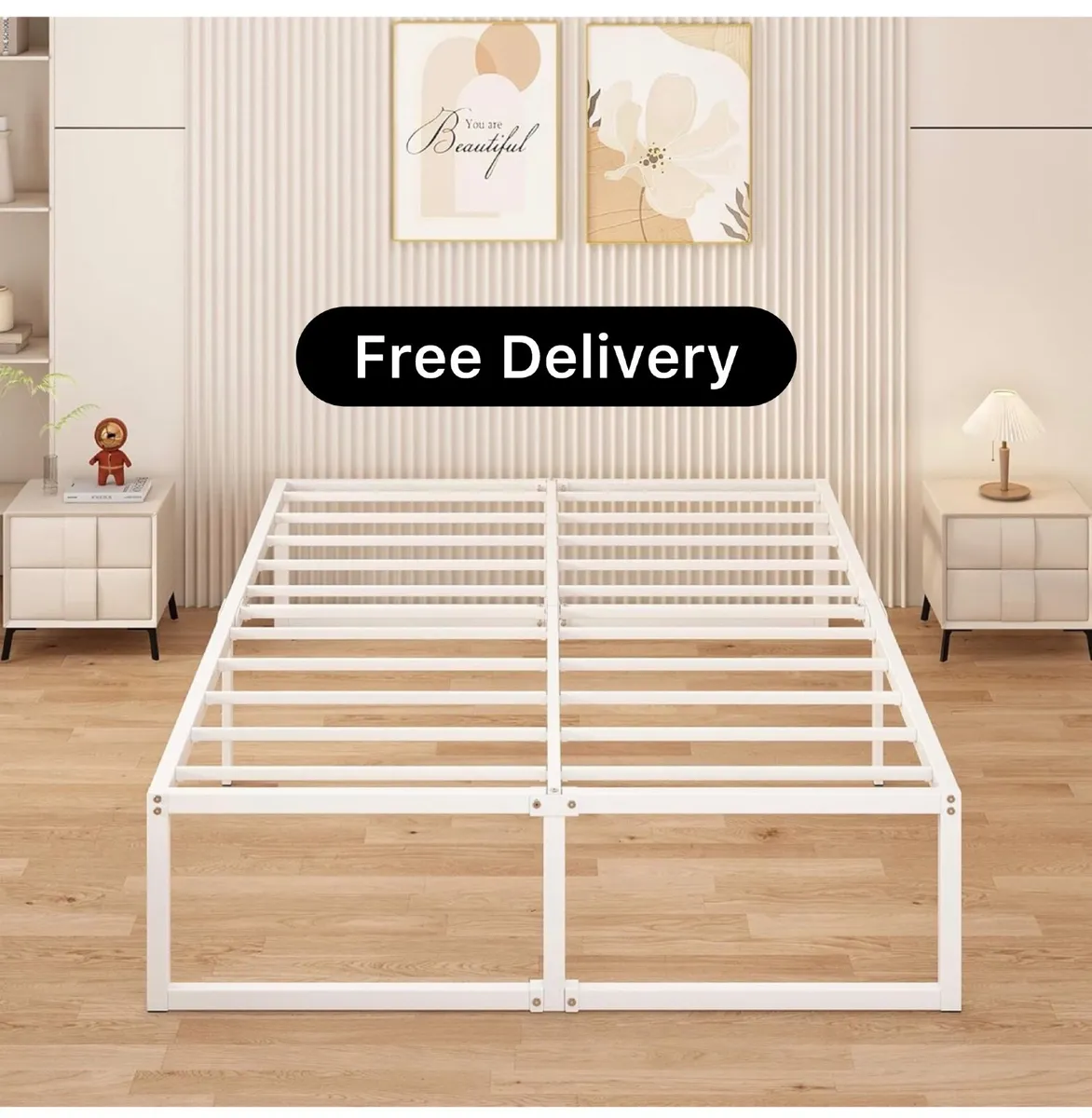 Super King Bed Frame 180x200 cm Metal Platform Bed - Image 1