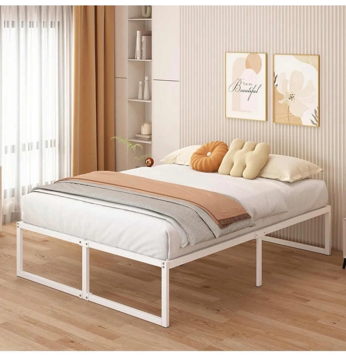 Super King Bed Frame 180x200 cm Metal Platform Bed - Image 3