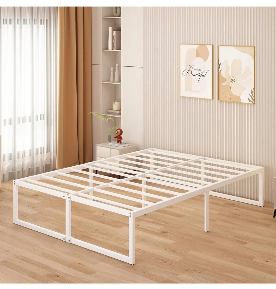 Super King Bed Frame 180x200 cm Metal Platform Bed - Image 2
