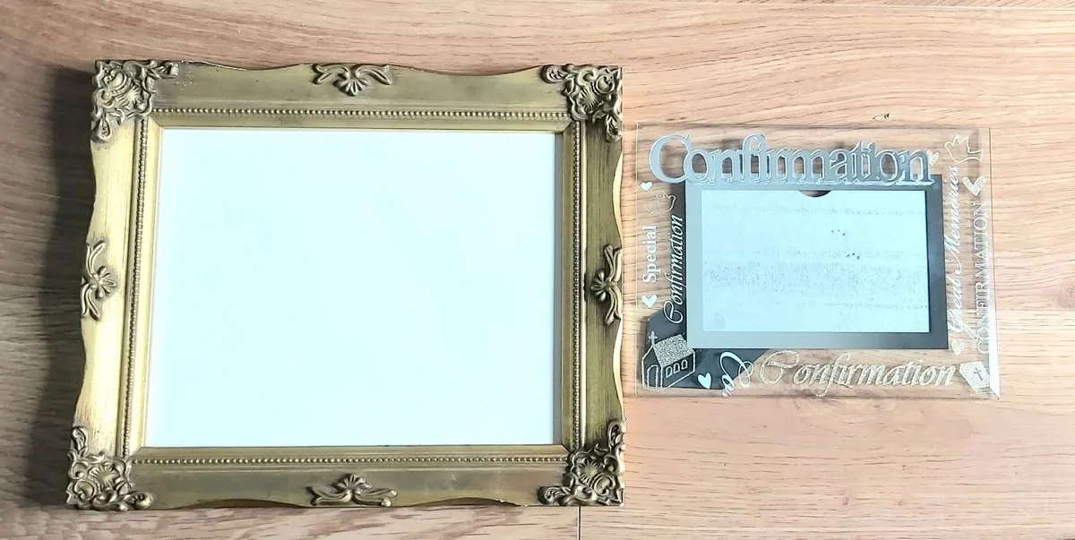 Confirmation and gold antique frame - Image 1