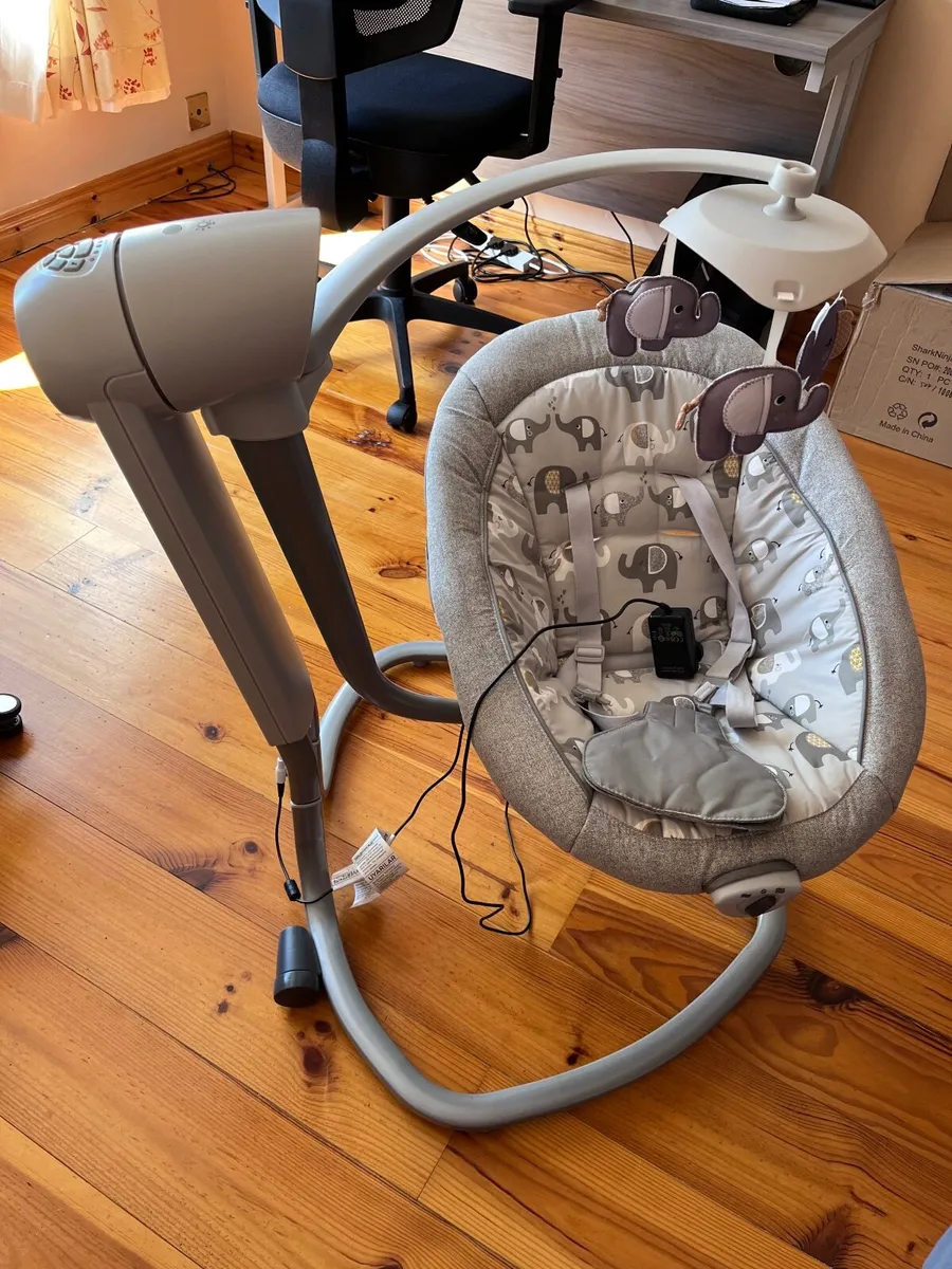 Joie Serina Swivel Baby Swing Elephant Duo - Image 1