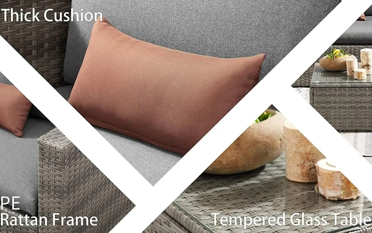 Malibu Rattan Garden Furniture Set 5 Piece 3 - Image 4