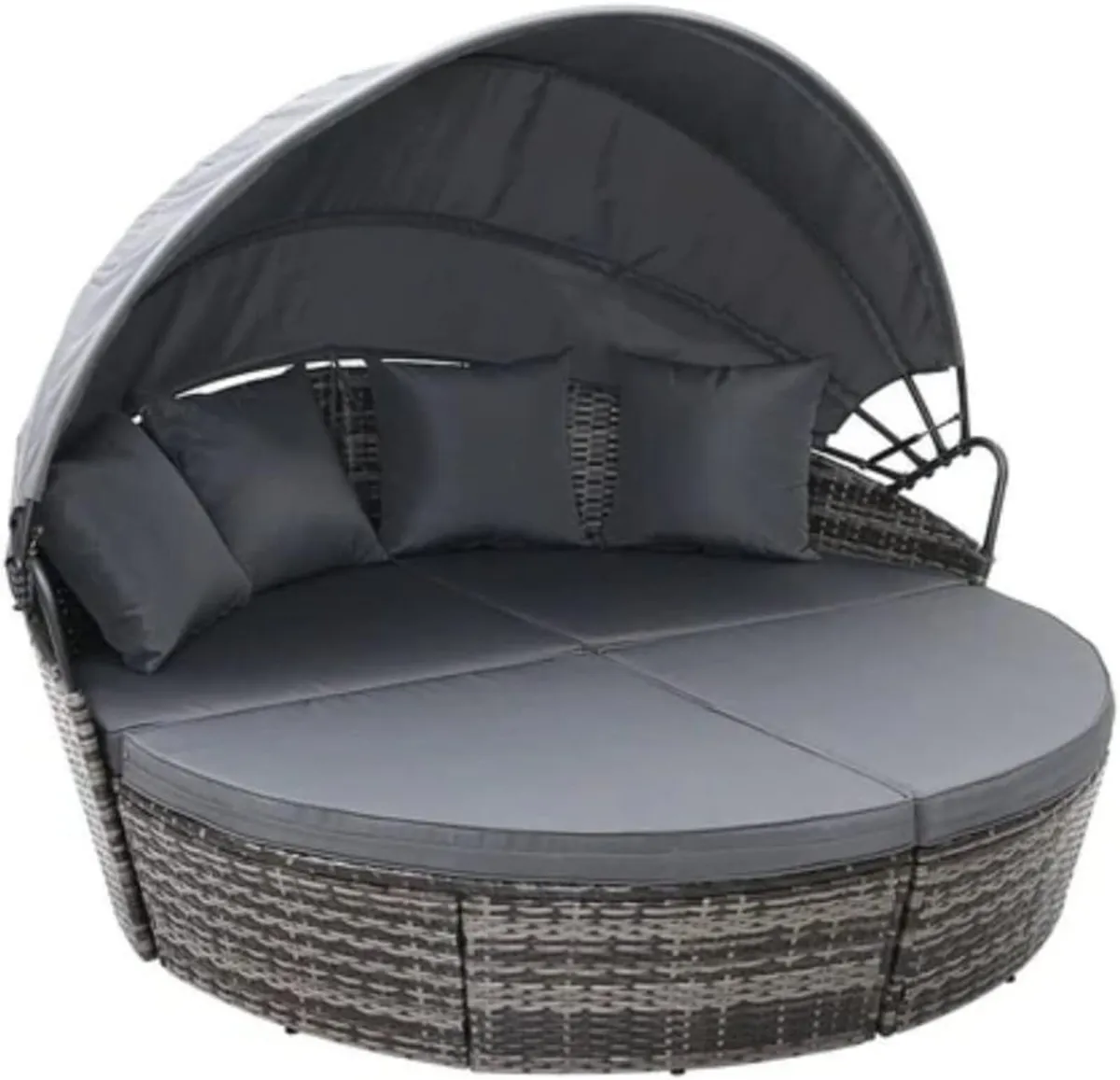 Bali 3 Piece Modular Round Rattan Wicker Patio - Image 1