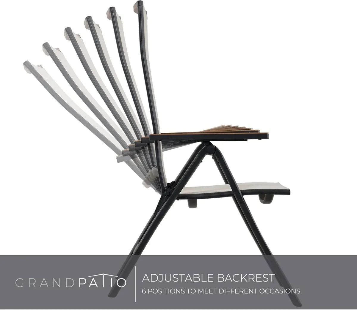 folding chair Aluminium garden chairs set of 2 - Image 4