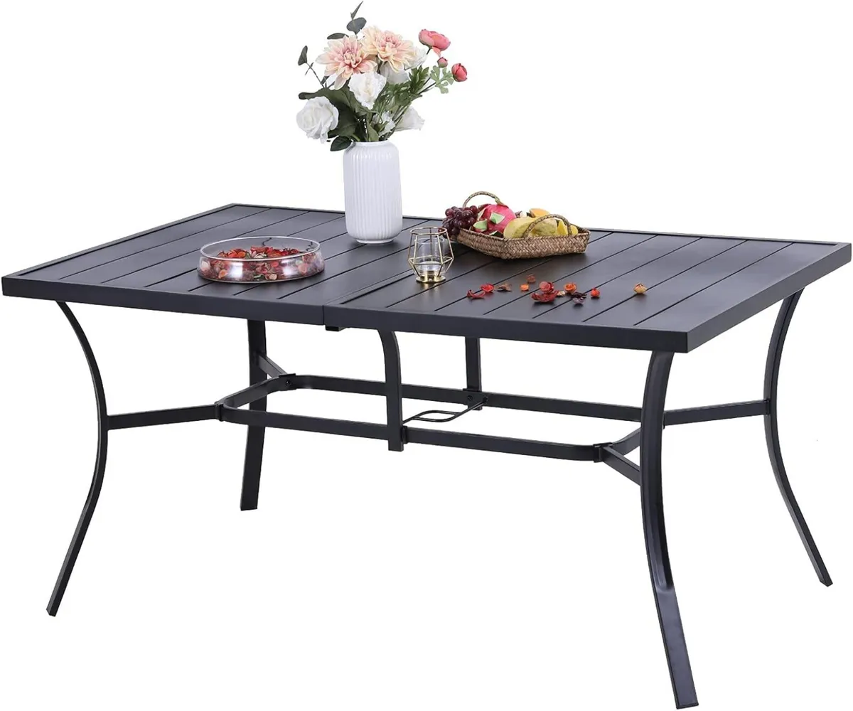 Garden Table for 6 Person 150 x 90cm Patio - Image 1