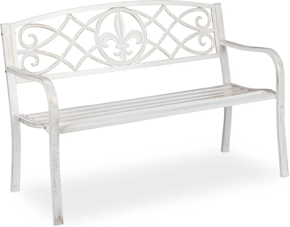 ornate garden bench 2 seater made of metal Cast - Image 1