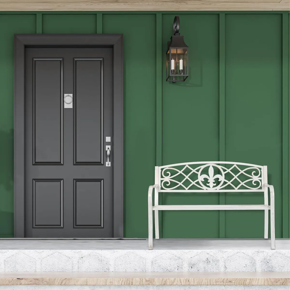 ornate garden bench 2 seater made of metal Cast - Image 2