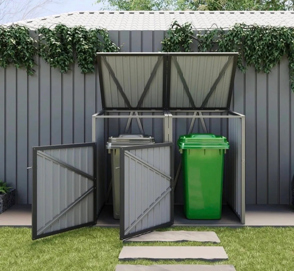 NEW Metal Wheelie Bin Shelter Cover for 2 Bins - Image 4