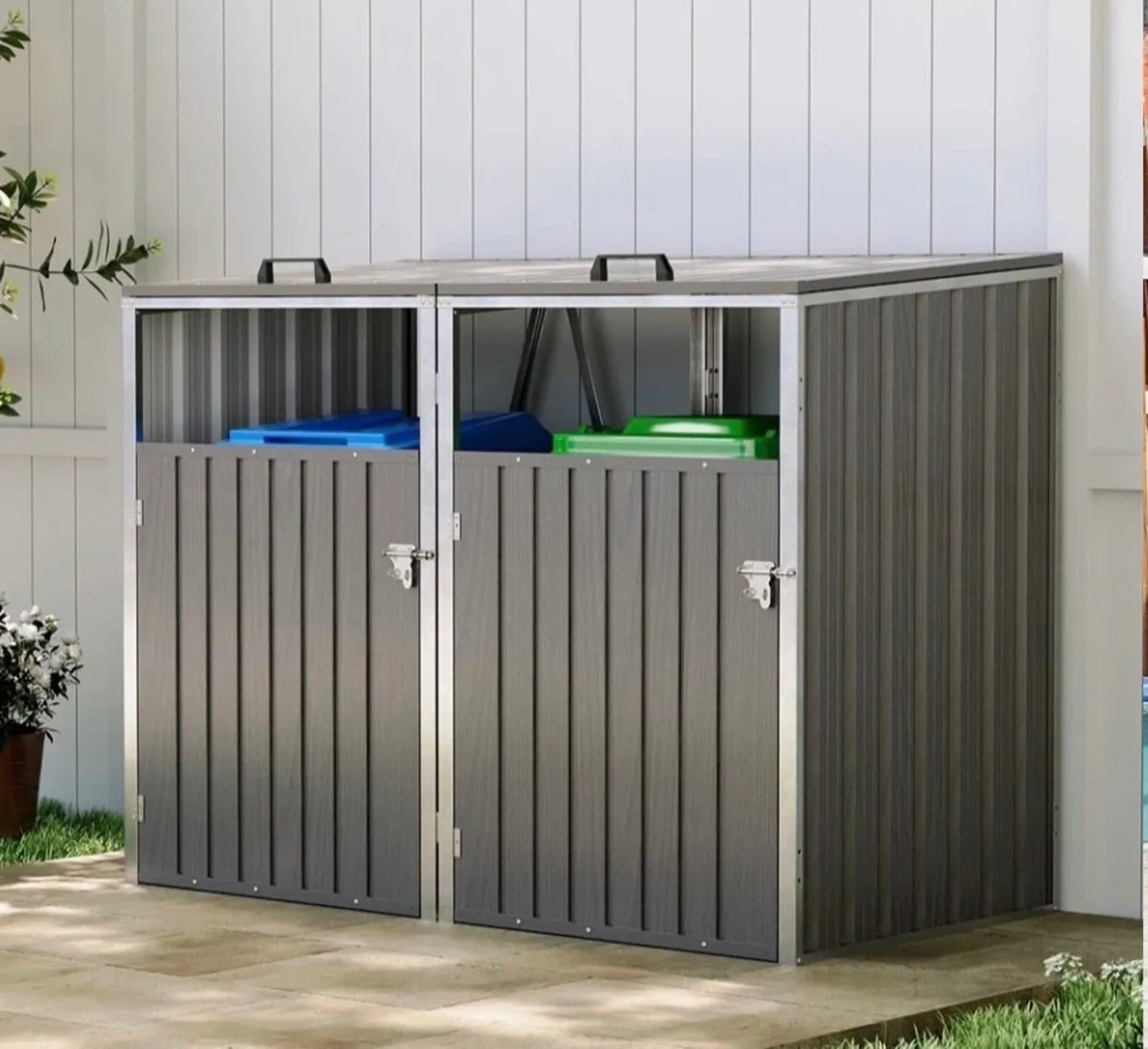 NEW Metal Wheelie Bin Shelter Cover for 2 Bins - Image 2