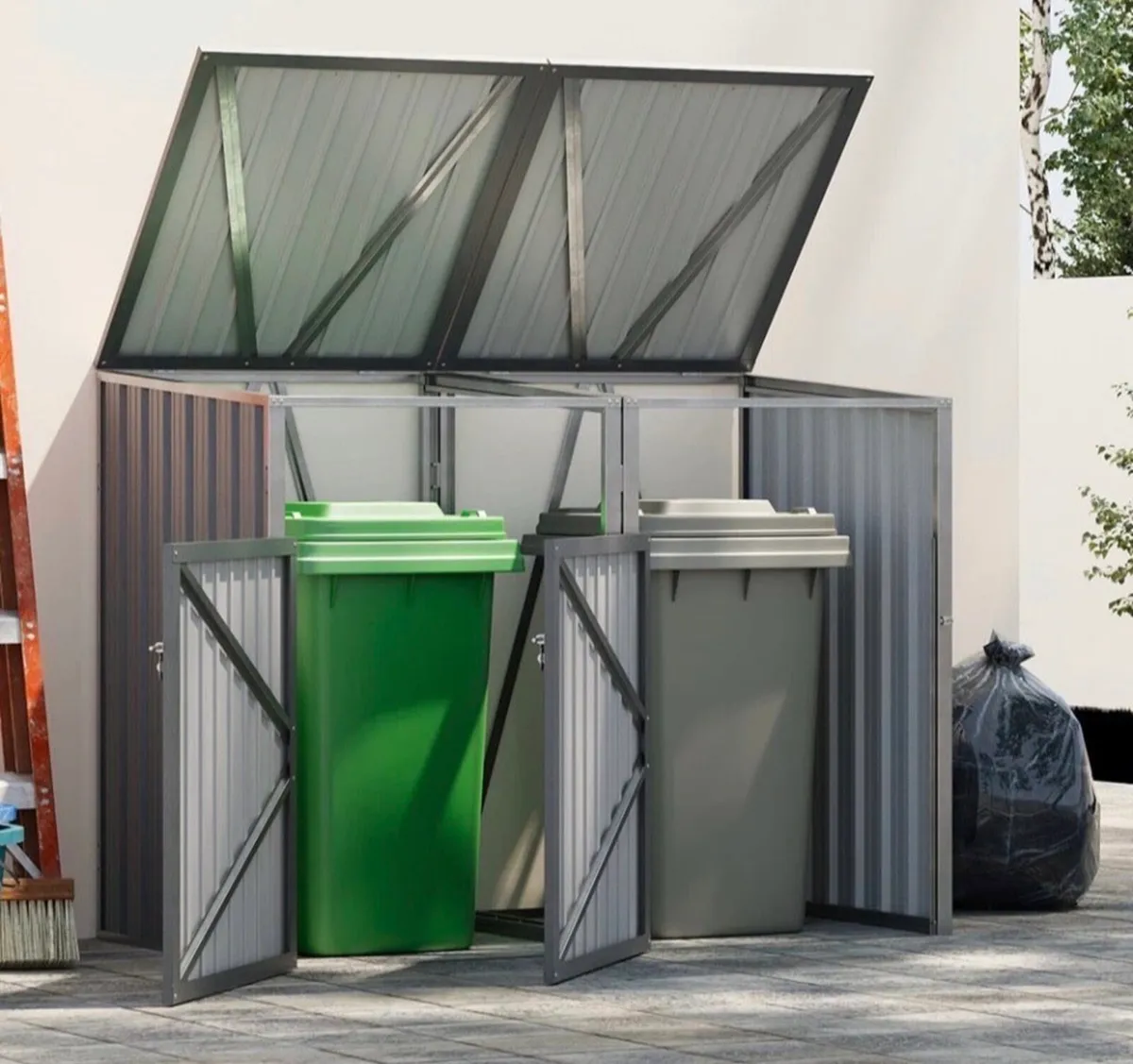 NEW Metal Wheelie Bin Shelter Cover for 2 Bins - Image 3