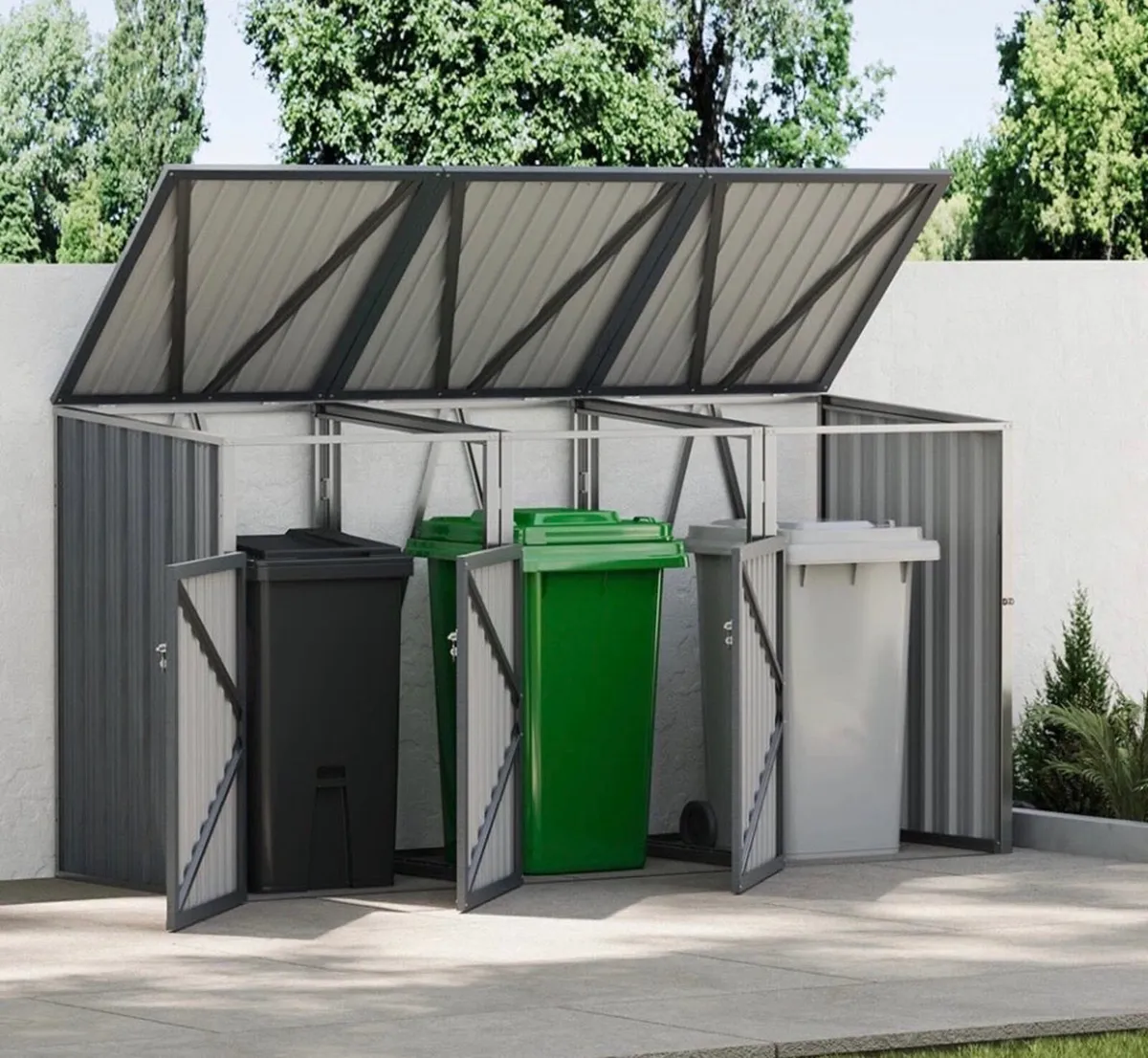 NEW Metal Wheelie Bin Shelter for 3 Bins - Image 1