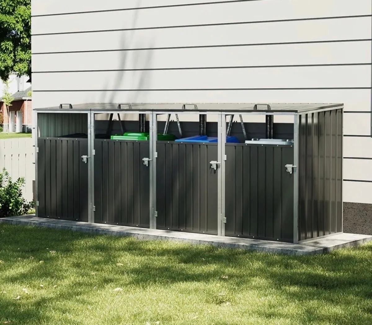 NEW Metal Wheelie Bin Shelter for 4 Bins - Image 1
