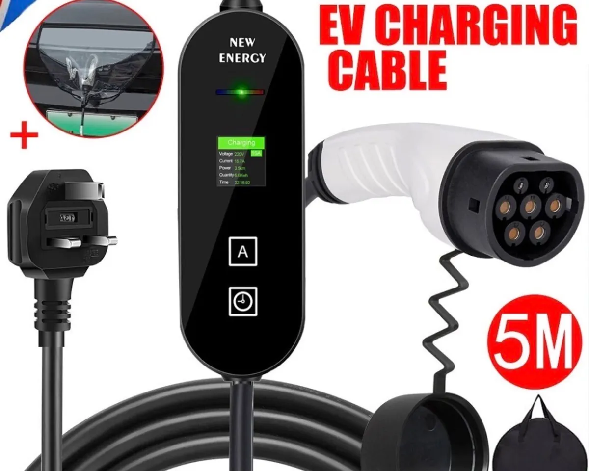 EV Charging Cable Type 2 Electric Car Charger 13A - Image 1