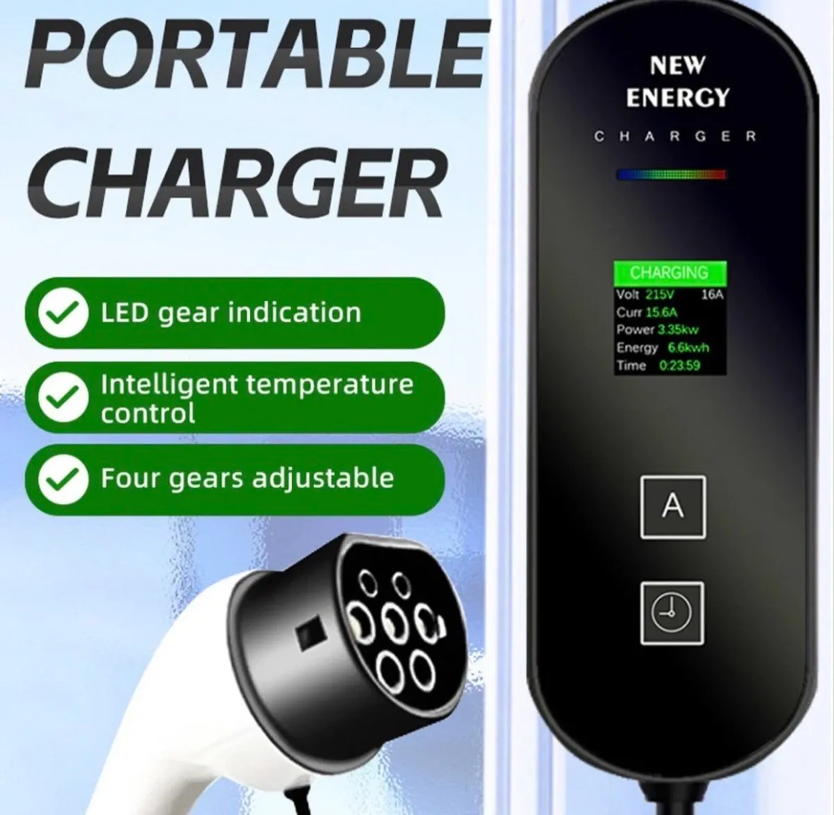 EV Charging Cable Electric Car Charger Type 2 13A - Image 1