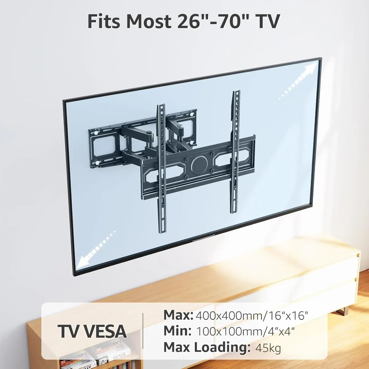 TV Wall Mount Bracket for 26-70 Inch, Swivels - Image 2