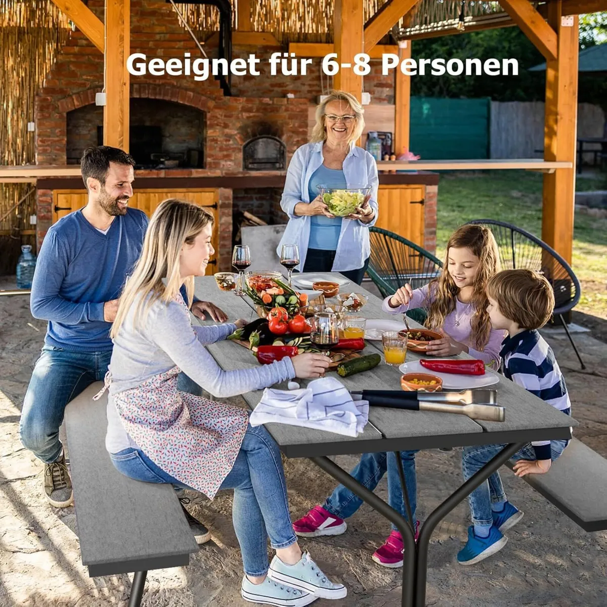 NEW Outdoor Picnic Table Set 6-8 People foldable - Image 3