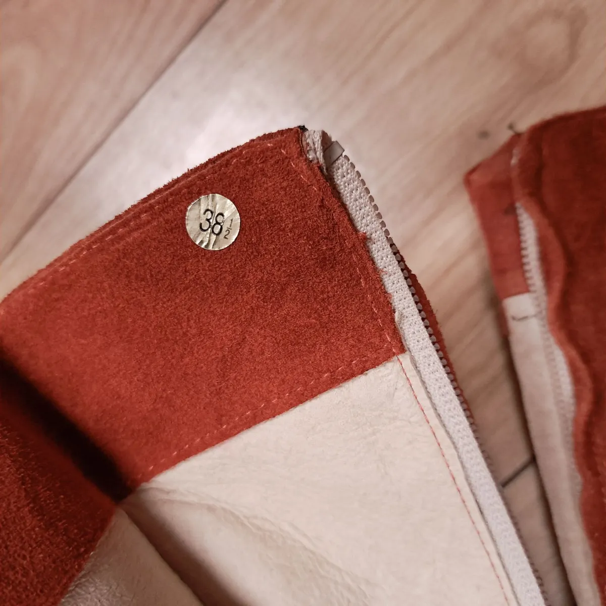 Moreo Orange Leather Suede Mid-Calf Boots 5.5UK - Image 3