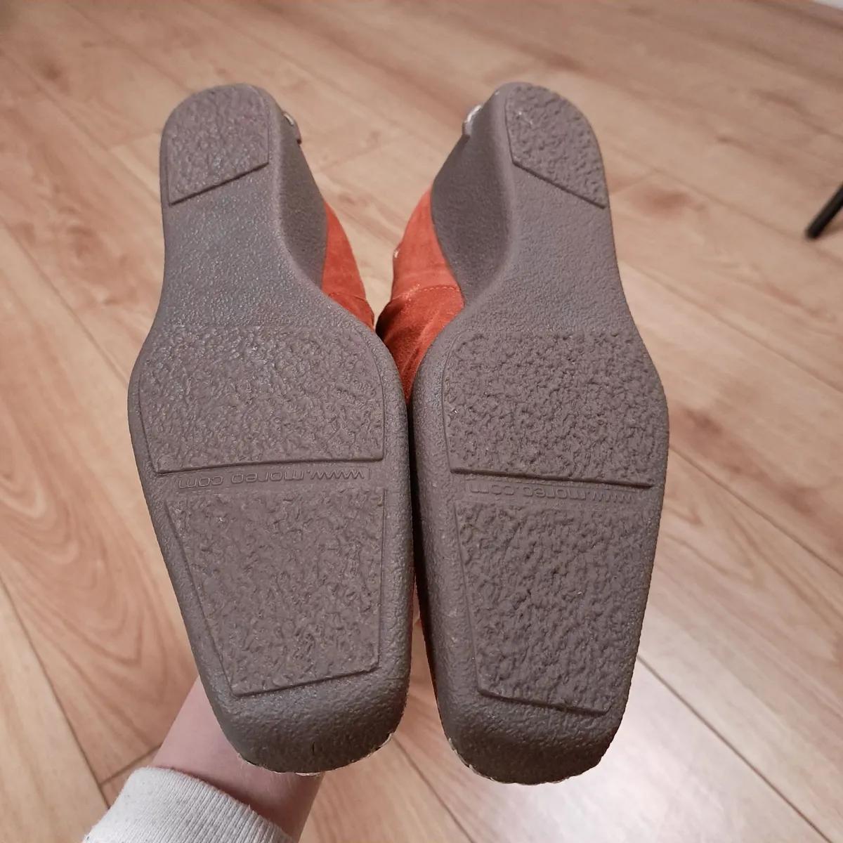 Moreo Orange Leather Suede Mid-Calf Boots 5.5UK - Image 4