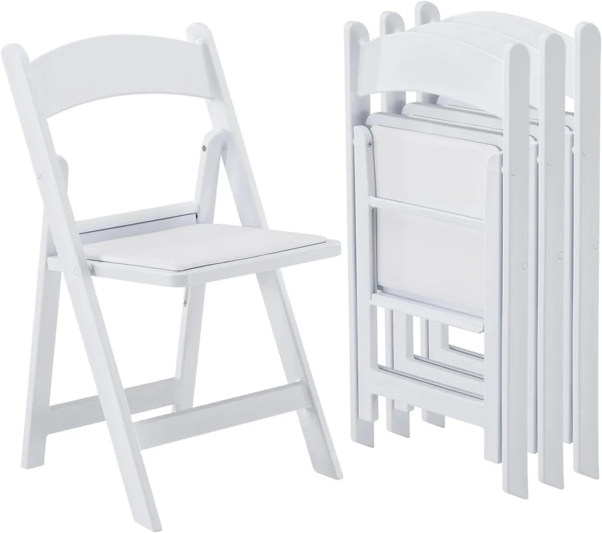 Resin Folding Chairs 4 Pack Foldable Chair with - Image 1
