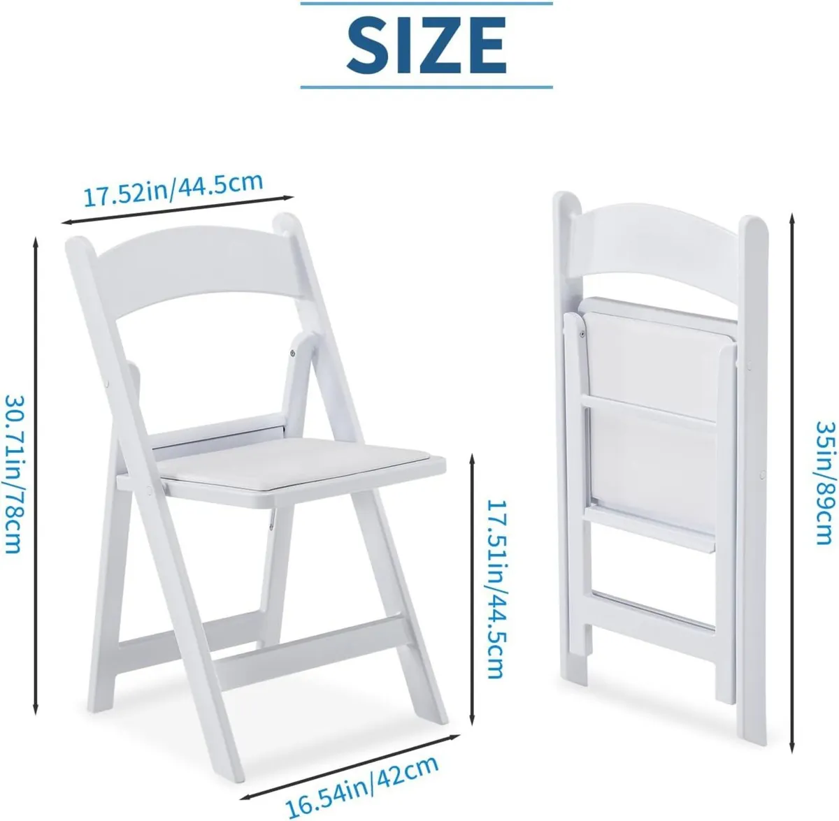 Resin Folding Chairs 4 Pack Foldable Chair with - Image 2