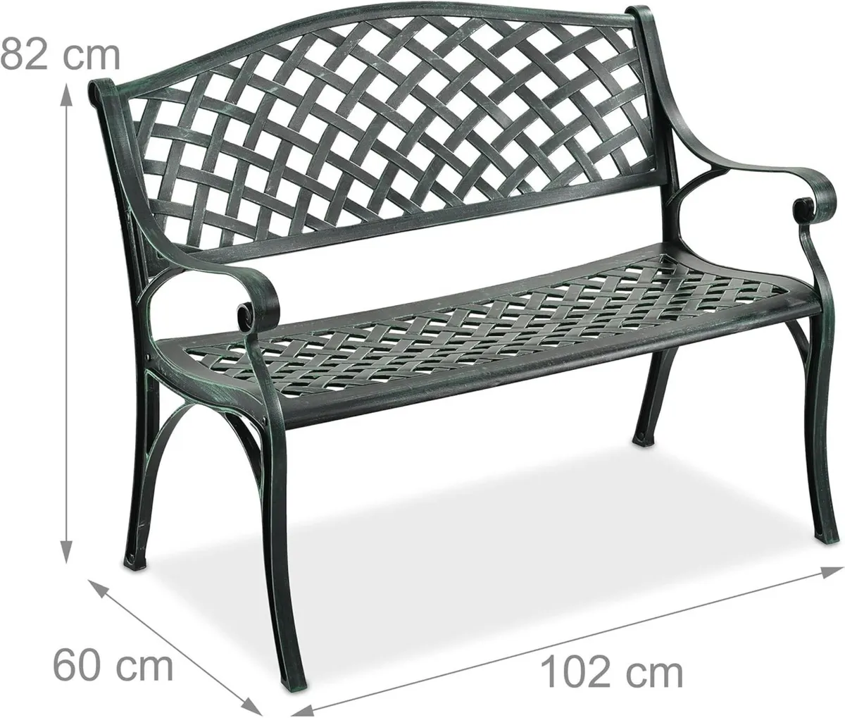patio bench 2-seater HxWxD: 82 x 102 60 cm cast - Image 3