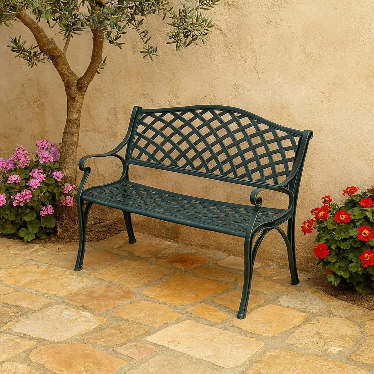 patio bench 2-seater HxWxD: 82 x 102 60 cm cast - Image 4